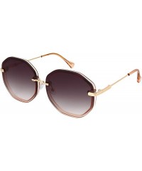 Oversized Oversized Round Oval Shape Sunglasses w/Flat Color Tinted Lens 3351-FLOCR - CC18O8NIY3O $19.16