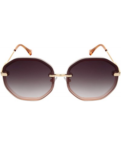 Oversized Oversized Round Oval Shape Sunglasses w/Flat Color Tinted Lens 3351-FLOCR - CC18O8NIY3O $19.16