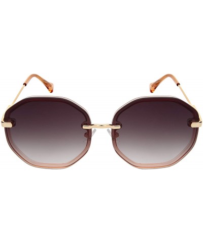 Oversized Oversized Round Oval Shape Sunglasses w/Flat Color Tinted Lens 3351-FLOCR - CC18O8NIY3O $10.73