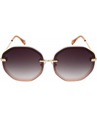 Oversized Oversized Round Oval Shape Sunglasses w/Flat Color Tinted Lens 3351-FLOCR - CC18O8NIY3O $19.16