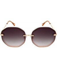 Oversized Oversized Round Oval Shape Sunglasses w/Flat Color Tinted Lens 3351-FLOCR - CC18O8NIY3O $10.73