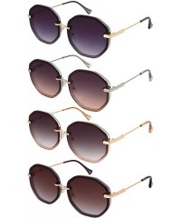 Oversized Oversized Round Oval Shape Sunglasses w/Flat Color Tinted Lens 3351-FLOCR - CC18O8NIY3O $19.16