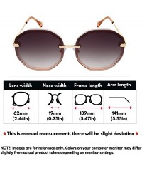 Oversized Oversized Round Oval Shape Sunglasses w/Flat Color Tinted Lens 3351-FLOCR - CC18O8NIY3O $10.73