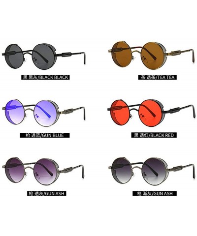 Round Fashion Sunglasses Womens Eyewear Designer - Gray&blue - CB198K8YIRZ $16.88