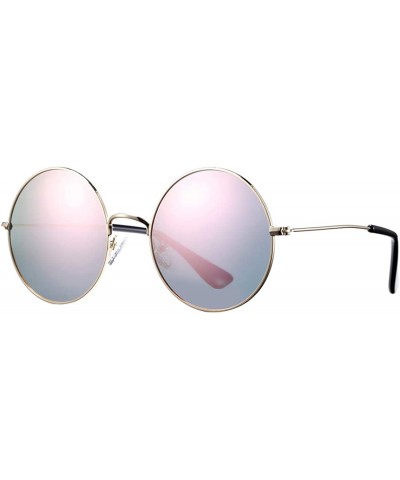 Square Oversized Retro Round Polarized Sunglasses for Women Circle Lens Large Frame 100% UV Protection - CI18S9GXLWT $22.94