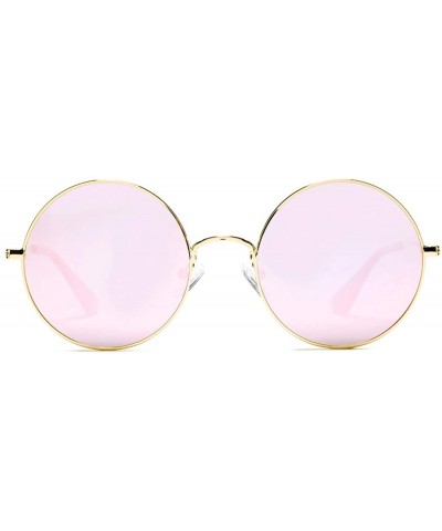 Square Oversized Retro Round Polarized Sunglasses for Women Circle Lens Large Frame 100% UV Protection - CI18S9GXLWT $14.26
