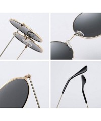 Square Oversized Retro Round Polarized Sunglasses for Women Circle Lens Large Frame 100% UV Protection - CI18S9GXLWT $14.26