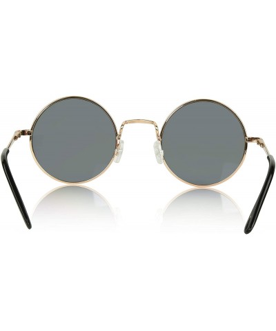 Round Round Sunglasses Hippie John Lennon Vintage Small Circle Gold Glasses - Rainbow-multicolored Lens - CQ18W0ZYTDC $21.76