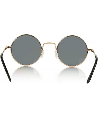 Round Round Sunglasses Hippie John Lennon Vintage Small Circle Gold Glasses - Rainbow-multicolored Lens - CQ18W0ZYTDC $9.58