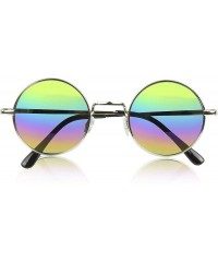 Round Round Sunglasses Hippie John Lennon Vintage Small Circle Gold Glasses - Rainbow-multicolored Lens - CQ18W0ZYTDC $21.76