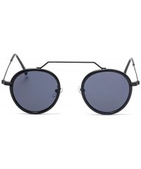 Round 2020 Fashion Retro Round Sunglasses Men Women Full Frame Metal Sun shade glasses UV protection - Black&grey - CK1925OTD...