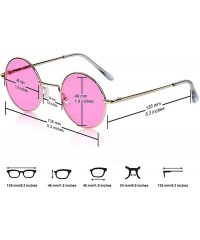 Round Round Sunglasses Hippie John Lennon Vintage Small Circle Gold Glasses - Rainbow-multicolored Lens - CQ18W0ZYTDC $21.76