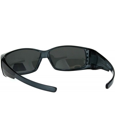 Rectangular Womens Rhinestone Jewel Polarized Lens 60mm Fit Over Rectangular Sunglasses - Grey - CM11QLSGW9Z $23.44