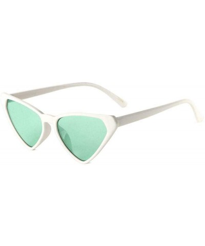 Cat Eye Kitty Bold Retro Cat Eye Womens Go Go Sunglasses - White Frame - CG18W4O9SZM $9.98