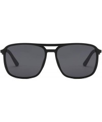Rectangular Polarized Sunglasses for Men Women Ultra Light Vintage Retro Metal Frame UV400 VL9502 - C718RSAYNDH $18.95