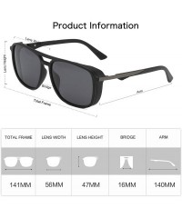 Rectangular Polarized Sunglasses for Men Women Ultra Light Vintage Retro Metal Frame UV400 VL9502 - C718RSAYNDH $18.95