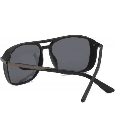 Rectangular Polarized Sunglasses for Men Women Ultra Light Vintage Retro Metal Frame UV400 VL9502 - C718RSAYNDH $18.95