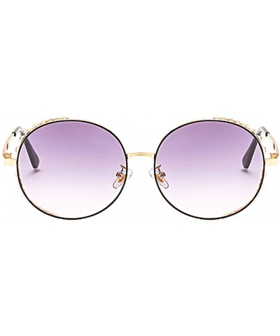 Round Women Fashion Round Pearl Frame Sunglasses UV Protection Sunglasses - Grey Lens - C118ULSL83G $35.85