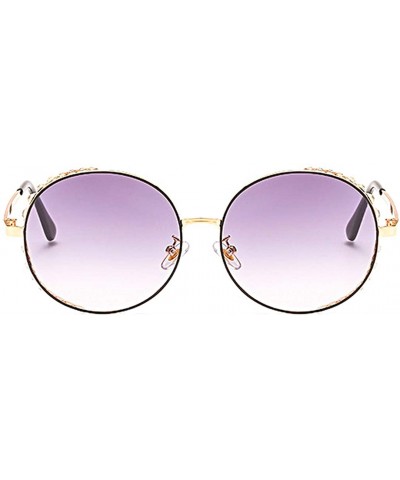 Round Women Fashion Round Pearl Frame Sunglasses UV Protection Sunglasses - Grey Lens - C118ULSL83G $30.61