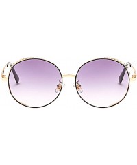 Round Women Fashion Round Pearl Frame Sunglasses UV Protection Sunglasses - Grey Lens - C118ULSL83G $16.51