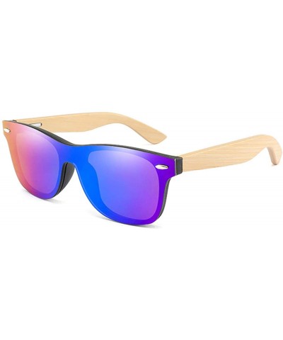 Goggle Vintage Bamboo Wood Frame Men Women Sunglasses Mirror Coating Sun Shades Eyewear UV400 Oculos De Sol Gafas - 3 - C3199...