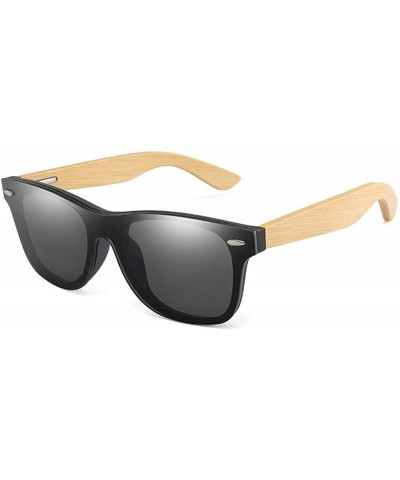 Goggle Vintage Bamboo Wood Frame Men Women Sunglasses Mirror Coating Sun Shades Eyewear UV400 Oculos De Sol Gafas - 3 - C3199...