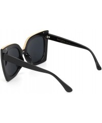 Goggle Oversized Gradient Lens Sunglasses for Women Acetate Frame Goggles UV400 - C2 Black Brown - CC198EAUKWM $13.52