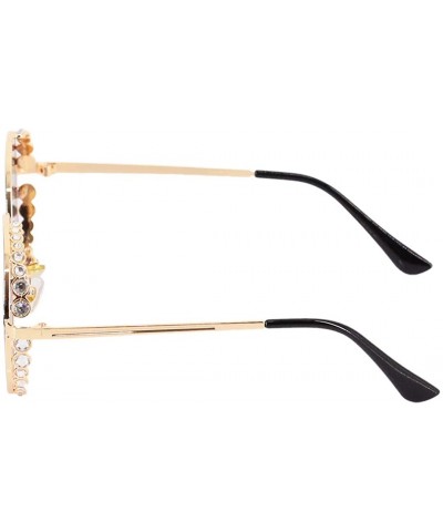Round Women Fashion Round Pearl Frame Sunglasses UV Protection Sunglasses - Grey Lens - C118ULSL83G $30.61