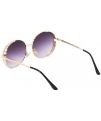 Round Women Fashion Round Pearl Frame Sunglasses UV Protection Sunglasses - Grey Lens - C118ULSL83G $30.61
