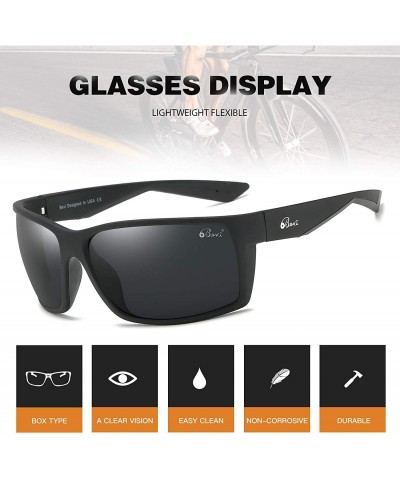 Rectangular Sports Sunglasses Polarized Lens/TR 90 Frame with Spring Hinges Glasses For Men Women Cycling Running Baseball - ...