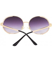 Round Women Fashion Round Pearl Frame Sunglasses UV Protection Sunglasses - Grey Lens - C118ULSL83G $30.61