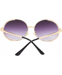 Round Women Fashion Round Pearl Frame Sunglasses UV Protection Sunglasses - Grey Lens - C118ULSL83G $16.51