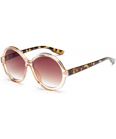 Goggle Women Round Fashion Sunglasses - Tortoise - CL18WU9U9T3 $23.83