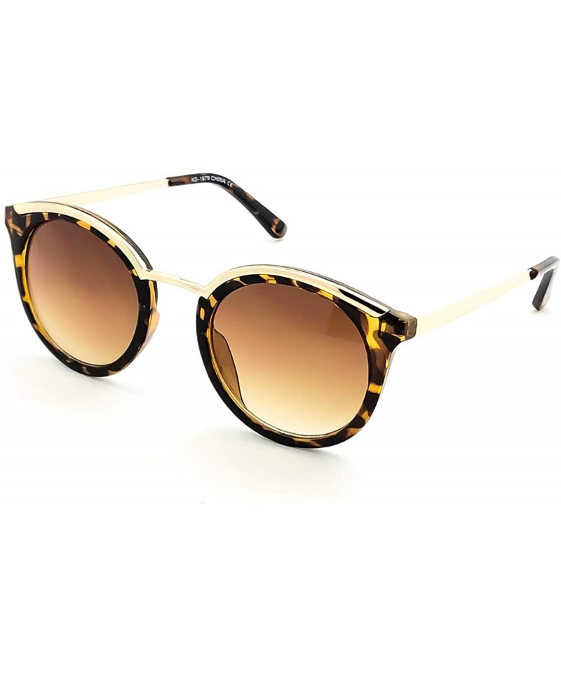 Round Sunglasses - Woman mod. LADY MARMALADE - Limited Edition PURE VINTAGE fashion round GLAMOUR - Havana - C117AZ4YTNK $55.55