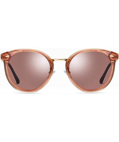 Oversized Oversized Polarized Sunglasses for Women-Round Classic Fashion UV400 Protection 8052 - Brown - C3195MAYW77 $17.12