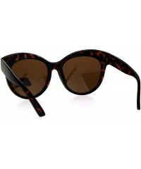 Round Womens Polarized Lens Sunglasses Classic Round Butterfly Cateye Frame - Tortoise - CI187ZIX72K $13.73