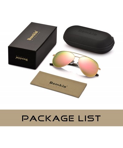 Aviator Sunglasses Men Women Aviator-Polarized 60mm Len Shades Metal Frame UV400 - Pink15 - CE18E4TEO8S $19.64