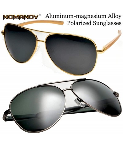 Aviator Oversized Polarized Sunglasses Lightweight Anti corrosion - Black - CN1904D9EQI $30.39