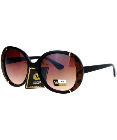 Round VG Occhiali Sunglasses Womens Round Designer Style Shades UV 400 - Black Brown - CS1877H7XQ9 $10.20