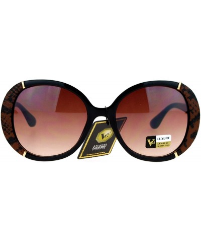 Round VG Occhiali Sunglasses Womens Round Designer Style Shades UV 400 - Black Brown - CS1877H7XQ9 $10.20