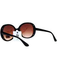 Round VG Occhiali Sunglasses Womens Round Designer Style Shades UV 400 - Black Brown - CS1877H7XQ9 $10.20