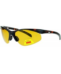 Sport Mens Polarized Night HD Driving Lens Classic Sport Halfrim Sunglasses - Tortoise - C911HX9ZEOZ $22.36