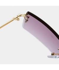 Rimless Vintage Square Sunglasses Women Designer Retro Small Sun Glasses UV400 Purple Eyewear Lunette De Soleil Femme - CF197...