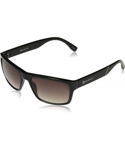 Shield Men's 5023SP Vintage Rectangular Sunglasses with 100% UV Protection- 65 mm - Black - CI18N8M5QQU $44.88