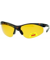 Sport Mens Polarized Night HD Driving Lens Classic Sport Halfrim Sunglasses - Tortoise - C911HX9ZEOZ $22.36