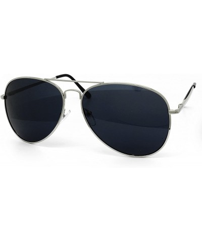 Aviator 215 Premium XL Oversized Flat Top Aviator Sunglass Womens Mens - Xl - C7184W4RDXA $13.97