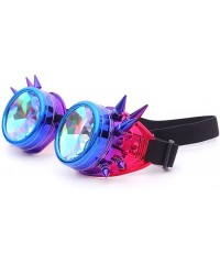 Aviator Kaleidoscope Rave Rainbow Crystal Lenses Steampunk Goggles - Blue-purple - CC18GM2DTA5 $16.16