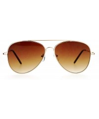 Aviator Flat Lens Aviator Sunglasses Oversized Hipster Fashion Metal Frame - Gold (Brown) - C11896I8KT6 $12.93