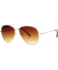 Aviator Flat Lens Aviator Sunglasses Oversized Hipster Fashion Metal Frame - Gold (Brown) - C11896I8KT6 $12.93