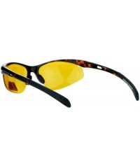 Sport Mens Polarized Night HD Driving Lens Classic Sport Halfrim Sunglasses - Tortoise - C911HX9ZEOZ $22.36